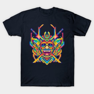 JAPANESE SAMURAI HEAD POP ART T-Shirt